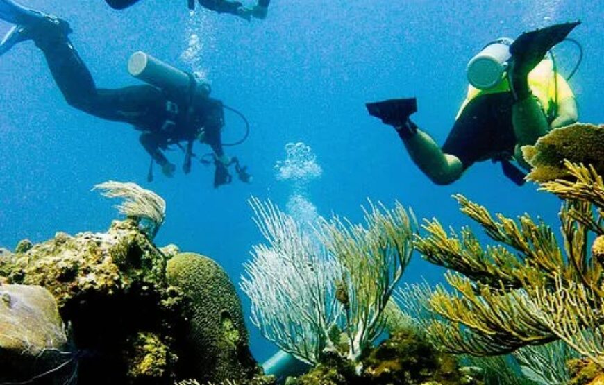 Aquelung diving.