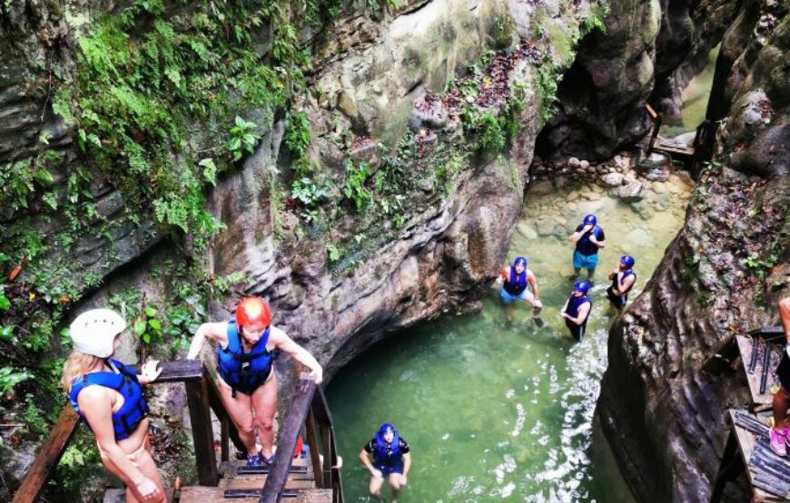 SZAŁOWY PAKIET 4W1: Wodospady Damajagua + Zipline + Obiad + Jazda Konna